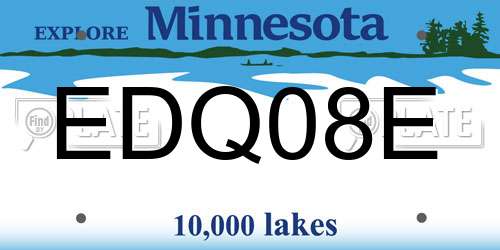 EDQ08E Minnesota License Plate