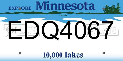EDQ4067 Minnesota License Plate