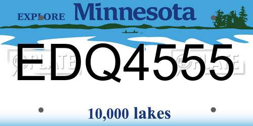 EDQ4555 Minnesota License Plate