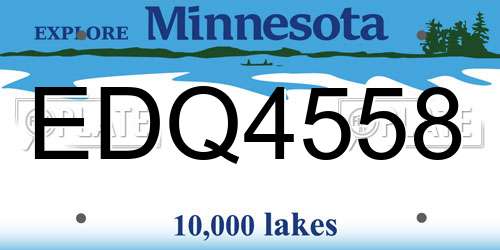 EDQ4558 Minnesota License Plate