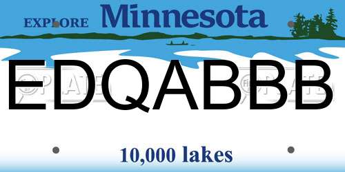 EDQABBB Minnesota License Plate