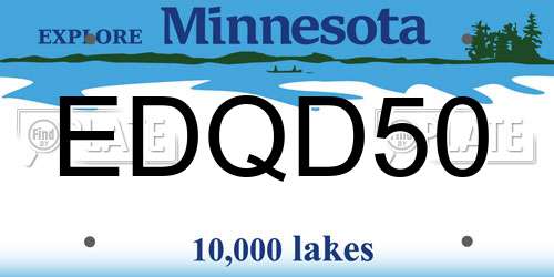 EDQD50 Minnesota License Plate