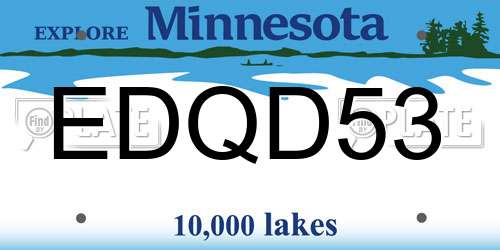 EDQD53 Minnesota License Plate