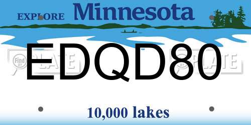 EDQD80 Minnesota License Plate