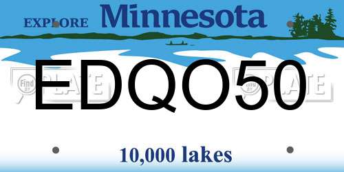 EDQO50 Minnesota License Plate