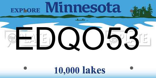 EDQO53 Minnesota License Plate
