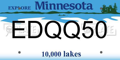 EDQQ50 Minnesota License Plate