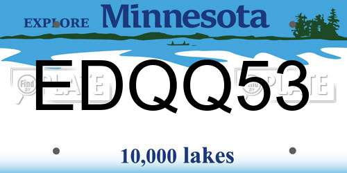 EDQQ53 Minnesota License Plate