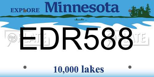 EDR588 Minnesota License Plate