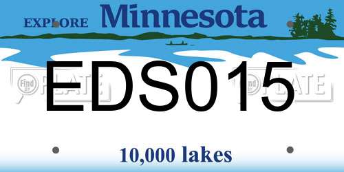 EDS015 Minnesota License Plate