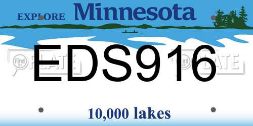 EDS916 Minnesota License Plate