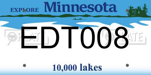 EDT008 Minnesota License Plate