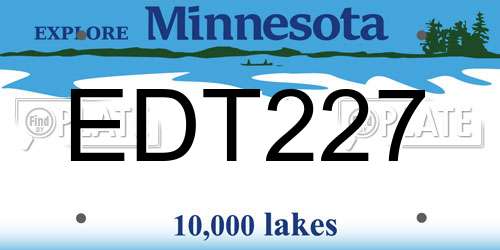 EDT227 Minnesota License Plate