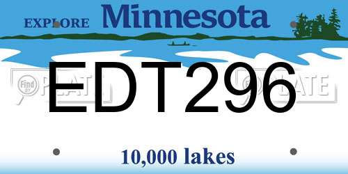 EDT296 Minnesota License Plate