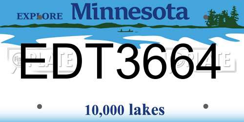 EDT3664 Minnesota License Plate