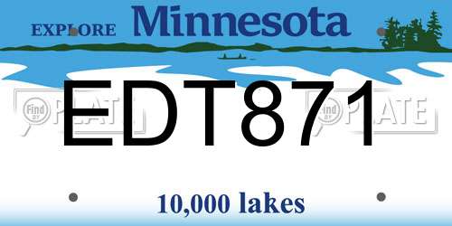EDT871 Minnesota License Plate