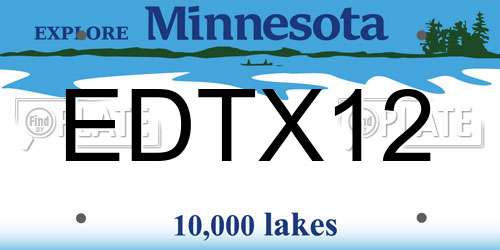 EDTX12 Minnesota License Plate