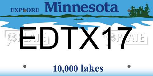 EDTX17 Minnesota License Plate