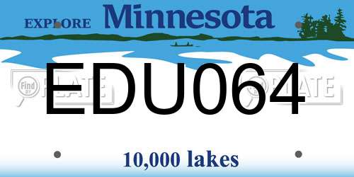 EDU064 Minnesota License Plate