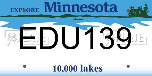 EDU139 Minnesota License Plate