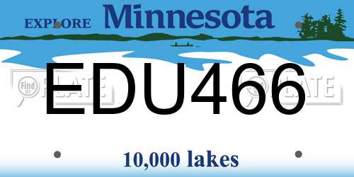 EDU466 Minnesota License Plate