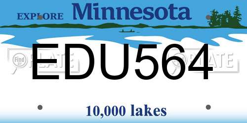 EDU564 Minnesota License Plate