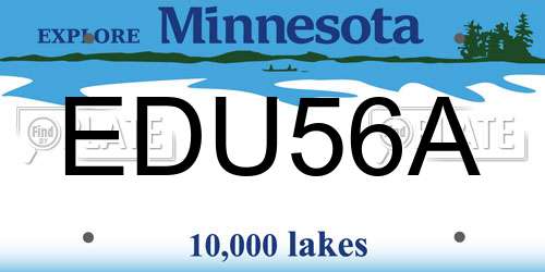 EDU56A Minnesota License Plate