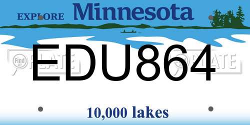 EDU864 Minnesota License Plate