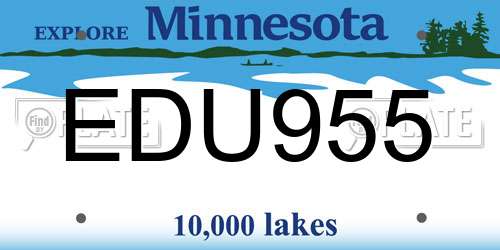 EDU955 Minnesota License Plate