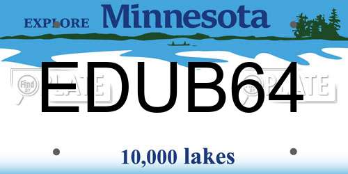 EDUB64 Minnesota License Plate