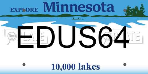 EDUS64 Minnesota License Plate