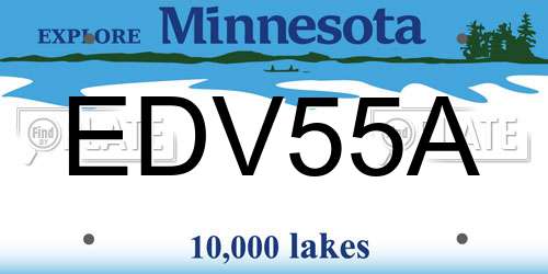 EDV55A Minnesota License Plate