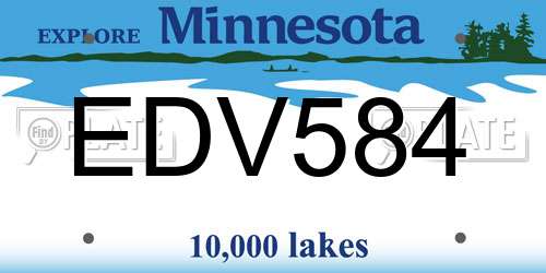 EDV584 Minnesota License Plate