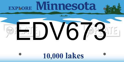 EDV673 Minnesota License Plate