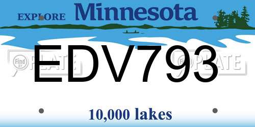 EDV793 Minnesota License Plate