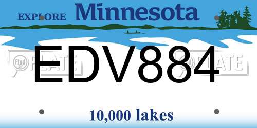 EDV884 Minnesota License Plate