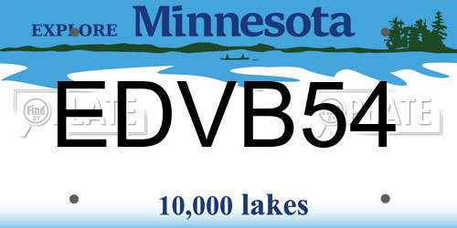 EDVB54 Minnesota License Plate