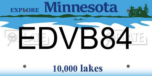EDVB84 Minnesota License Plate