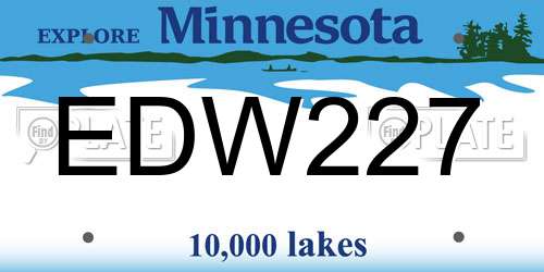 EDW227 Minnesota License Plate