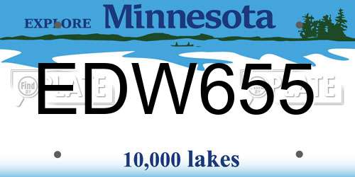 EDW655 Minnesota License Plate