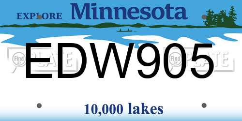 EDW905 Minnesota License Plate