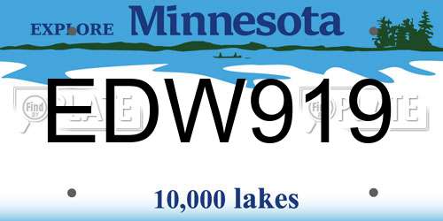 EDW919 Minnesota License Plate