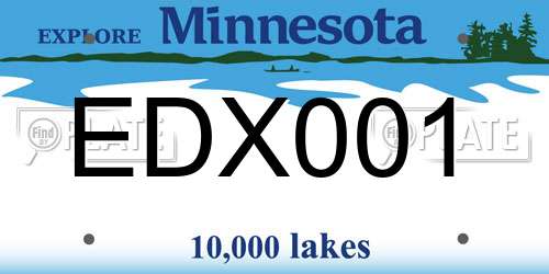 EDX001 Minnesota License Plate