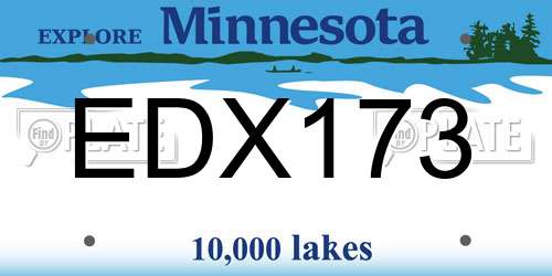 EDX173 Minnesota License Plate