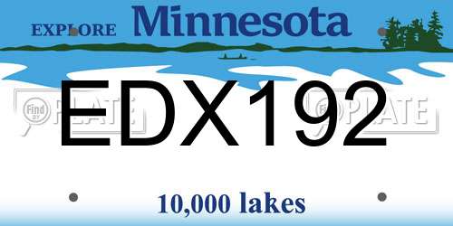 EDX192 Minnesota License Plate
