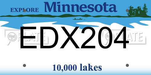 EDX204 Minnesota License Plate