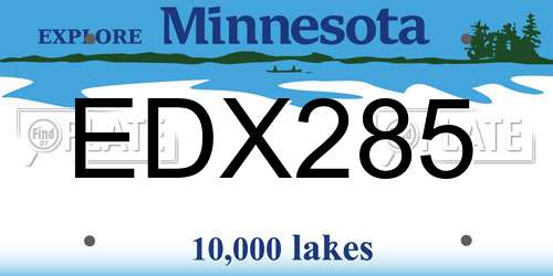 EDX285 Minnesota License Plate