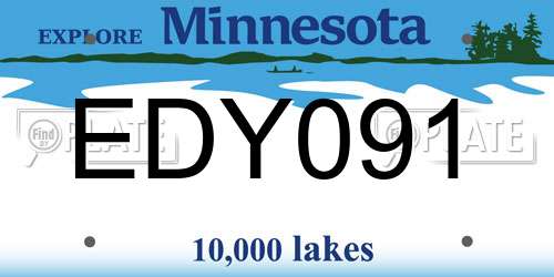 EDY091 Minnesota License Plate