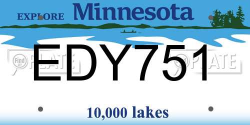 EDY751 Minnesota License Plate
