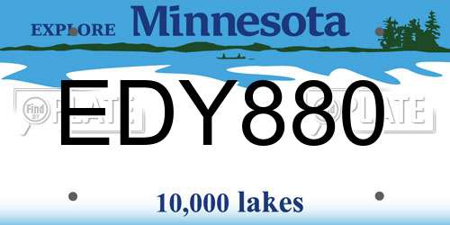 EDY880 Minnesota License Plate